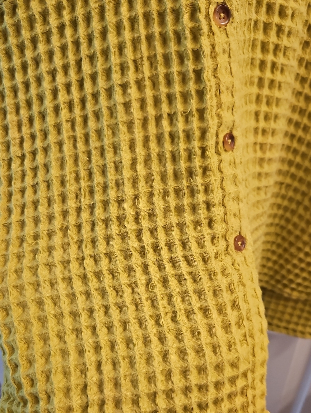 BDG Stanley Waffle Knit Shacket Lime Green Oversized, S, Flawed, Distressing - Picture 7 of 14